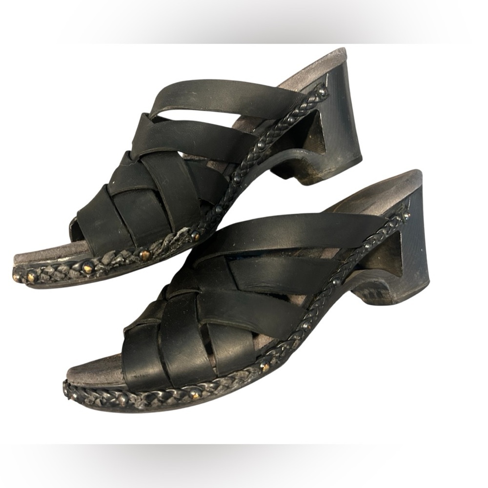 Dansko Black Wedge Sandals - Picture 3 of 7